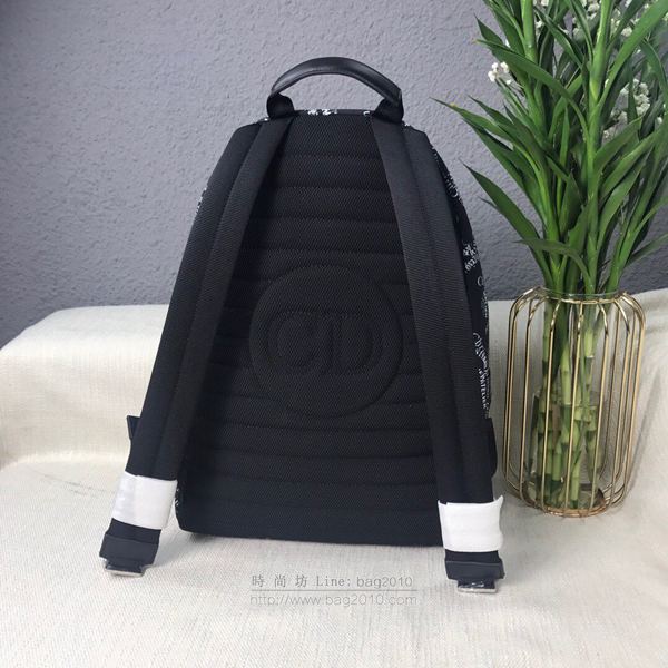 Dior包 迪奧雙肩包 Dior Homm男士黑色漸變色logo印花雙肩包 Dior後背包 男女同款  Dyd1242